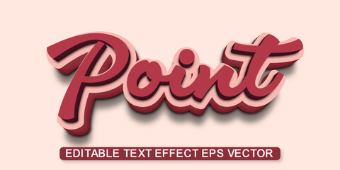 Point 3d text effect editable 3d style
