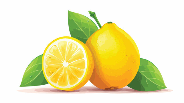 Lemon yellow summer fruit vector graphic symbol 