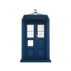 Obraz premium Blue Police Phone Booth, Cabin On a Transparent Background PNG