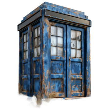 Blue Police Phone Booth, Cabin On a Transparent Background PNG