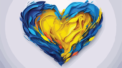 Love Ukraine. Heart in the colors of the flag of Ukr