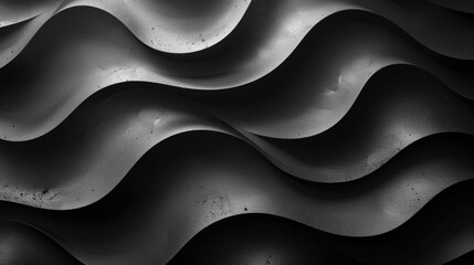 Symmetric Curvilinear Shapes on Black Background: Multi-Layered Abstract - Desktop Wallpaper - obrazy, fototapety, plakaty