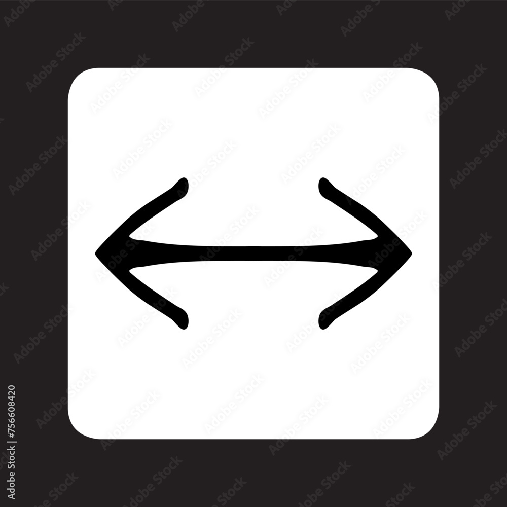 Poster double arrow icon vector. two side arrow logo design. two opposite horizontal arrow vector icon illu