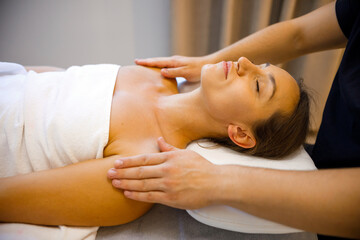 Obraz na płótnie Canvas Gentle Neck Massage Therapy for Wellness