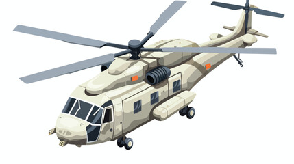 Military transport helicopter icon. Isometric - obrazy, fototapety, plakaty