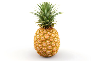 Fresh Pineapple Isolated on White Background - Ideal for Healthy Eating Concepts