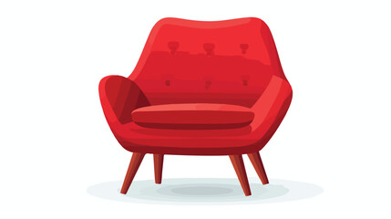 model red chair on white background. flat vector 