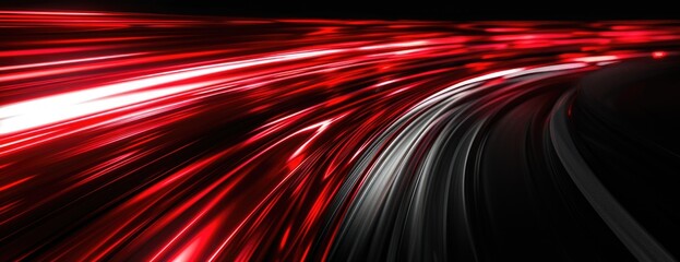 Racing Spirit: Bold Red Lines on Black Background - Dynamic Abstract Desktop Wallpaper