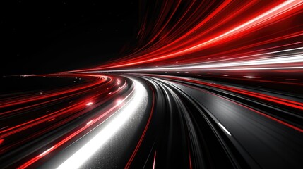 Racing Spirit: Bold Red Lines on Black Background - Dynamic Abstract Desktop Wallpaper
