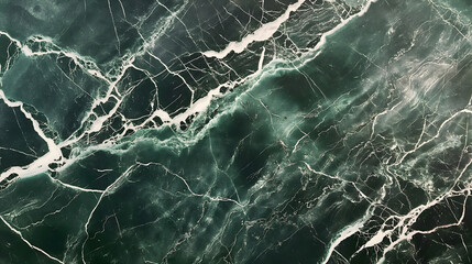 Luxurious Emerald Green Marble Texture with Intricate White Veins - obrazy, fototapety, plakaty