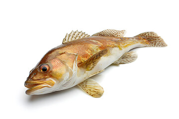Naklejka premium Detailed Isolated Image of a Single Fresh Fish on White Background