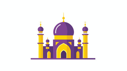 Mosque icon duocolor purple yellow style ramadan vector