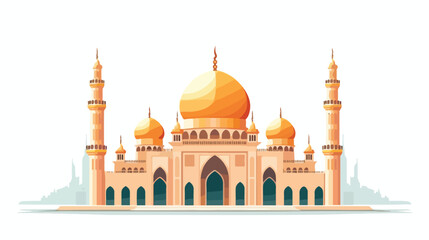 Muslim castle. Cartoon Islamic mosque. vector illustration