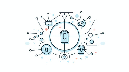 Network security icon designed in a line style 