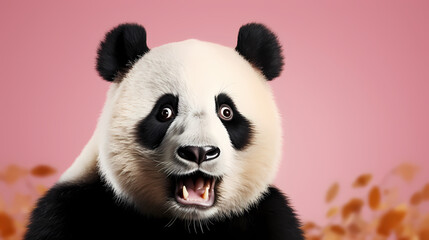 Obraz premium Illustration of surprised panda