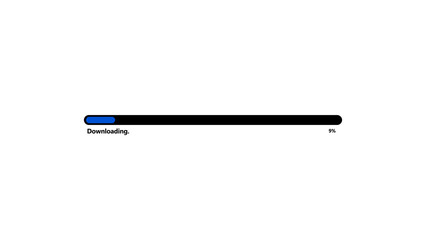 Colorful downloading progress bar on a white background.