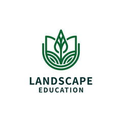 Landscape education logo, landscape icon logo