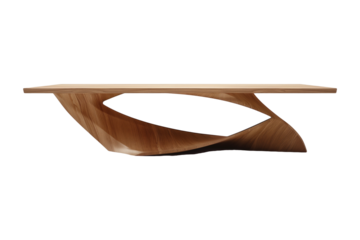 Wooden shelf isolated on transparent background.  3d rendering illustration.