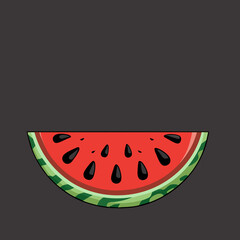 beautiful graphics of a piece of juicy ripe watermelon