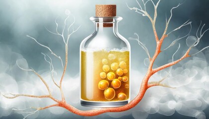 Obraz premium growth factor and steam cell serum concept 