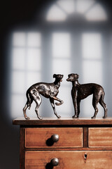 Antique Bronze Greyhound Dogs