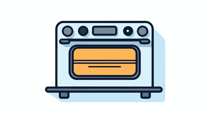 Oven line icon  flat vector isolated on white background