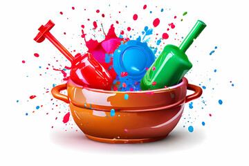 A realistic portrayal of the Holi Day festival Ai Generated Image or Happy Holi Day