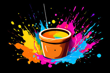 A realistic portrayal of the Holi Day festival Ai Generated Image or Happy Holi Day