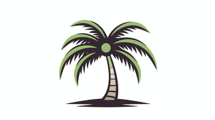 Fototapeta na wymiar Palm coconut tree logo icon flat vector
