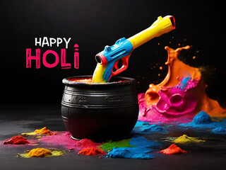 A realistic portrayal of the Holi Day festival Ai Generated Image or Happy Holi Day