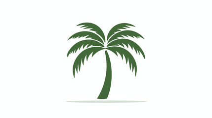 Fototapeta na wymiar Palm coconut tree logo icon flat vector