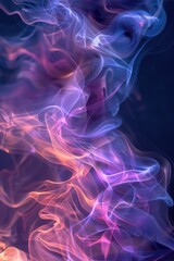 Fototapeta premium Spectral Essence: Black Background with 3D Iridescent Liquid Flow - Abstract Desktop Wallpaper