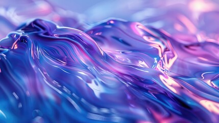 Obraz premium Surreal Fluid Metal: Vibrant Pastels in Blue and Purple - Abstract App Interface Background