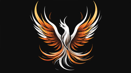 Fototapeta na wymiar Phoenix Mythical Creature Design Flying Phoenix Fire