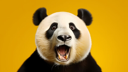Naklejka premium Illustration of surprised panda