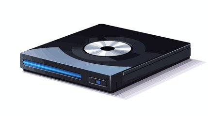 Portable optical disc drive on white background 