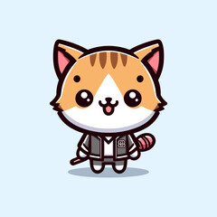Cat Cute Mascot Logo Illustration Chibi Kawaii is awesome logo, mascot or illustration for your product, company or bussiness