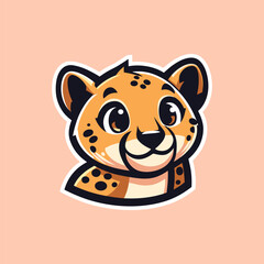 Cheetah Cute Mascot Logo Illustration Chibi Kawaii is awesome logo, mascot or illustration for your product, company or bussiness