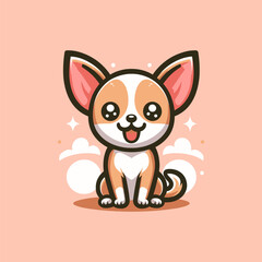 Chihuahua Cute Mascot Logo Illustration Chibi Kawaii is awesome logo, mascot or illustration for your product, company or bussiness