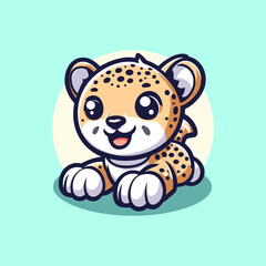 Cheetah Cute Mascot Logo Illustration Chibi Kawaii is awesome logo, mascot or illustration for your product, company or bussiness © Artbibun
