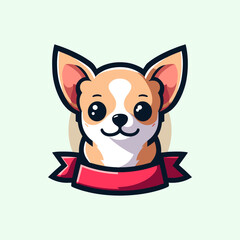 Chihuahua Cute Mascot Logo Illustration Chibi Kawaii is awesome logo, mascot or illustration for your product, company or bussiness