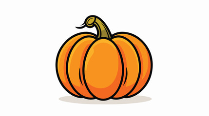 pumpkin flat outline halloween icon flat vector