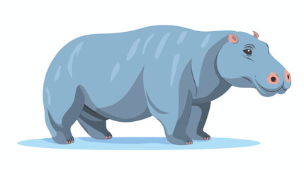 Pygmy hippo icon in flat style african animal vector