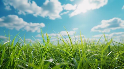 Fototapeta premium Sunlit Field of Grass