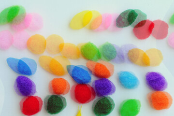 colorful jelly beans on white background