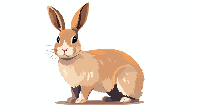 Retro cartoon bunny rabbit flat vector