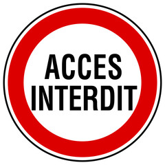 Panneau acces interdit 1