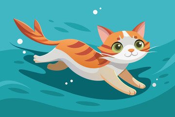 cat swimming 