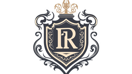 RR Logo monogram with emblem shield design