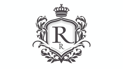 RR Logo monogram with emblem shield design - obrazy, fototapety, plakaty